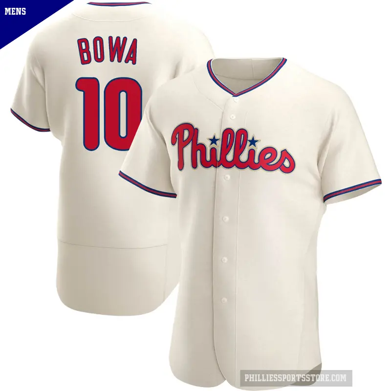 Men's No.10 Larry Bowa Philadelphia Phillies Cream Authentic Alternate Jersey