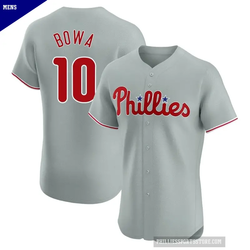 Men's No.10 Larry Bowa Philadelphia Phillies Gray Elite Road Jersey