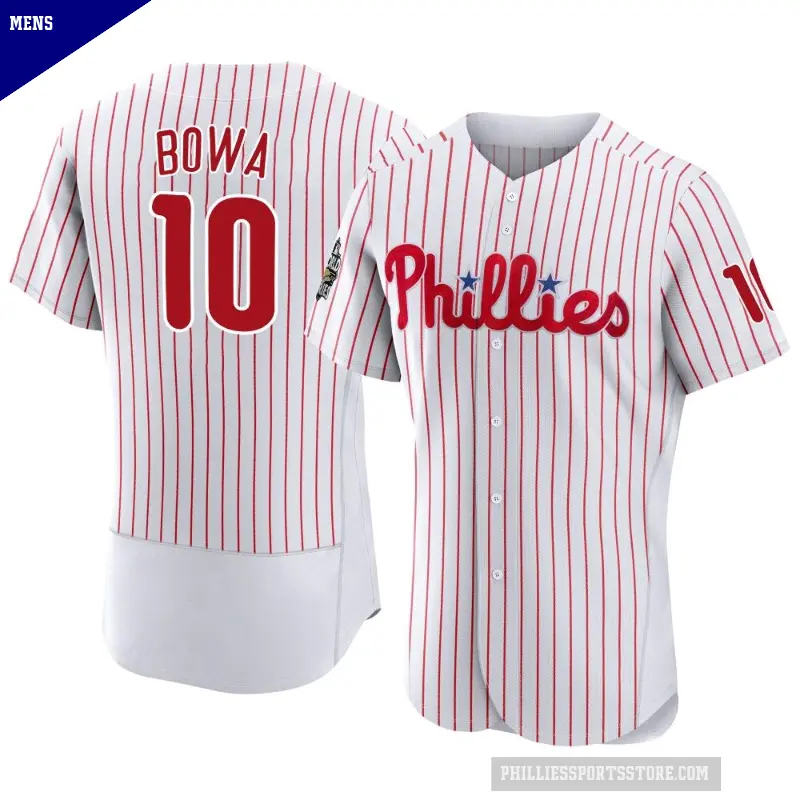 Men's No.10 Larry Bowa Philadelphia Phillies White Authentic 2022 World Series Home Jersey