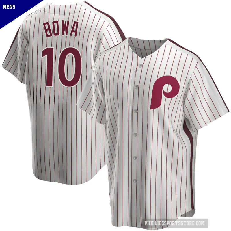 Men's No.10 Larry Bowa Philadelphia Phillies White Replica Home Cooperstown Collection Jersey