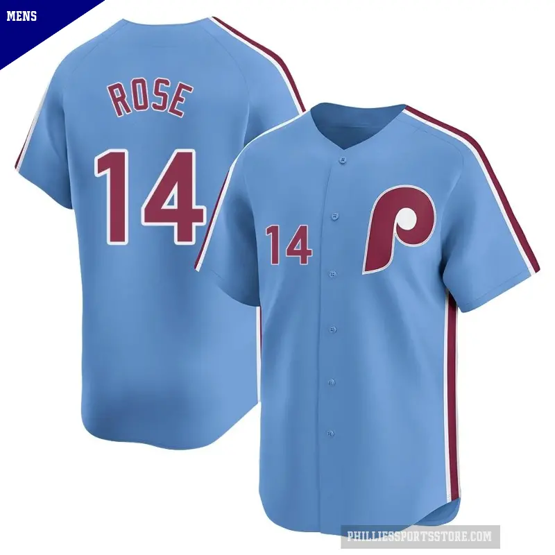 Men's No.14 Pete Rose Philadelphia Phillies Light Blue Limited Alternate Jersey