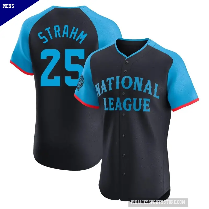 Men's No.25 Matt Strahm Philadelphia Phillies Navy Elite National League 2024 All-Star Game Jersey