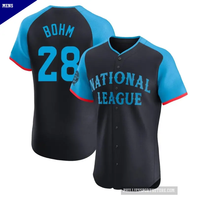 Men's No.28 Alec Bohm Philadelphia Phillies Navy Elite National League 2024 All-Star Game Jersey