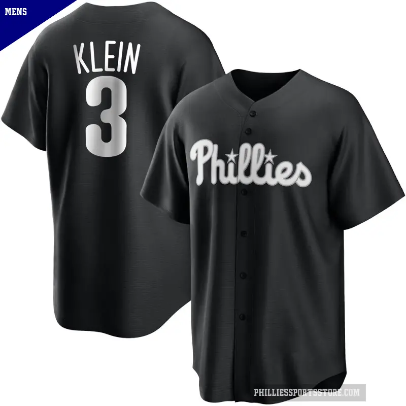 Men's No.3 Chuck Klein Philadelphia Phillies Black/White Replica Jersey
