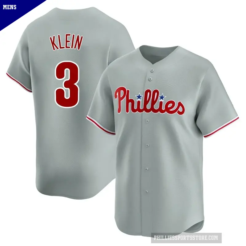 Men's No.3 Chuck Klein Philadelphia Phillies Gray Limited Away Jersey