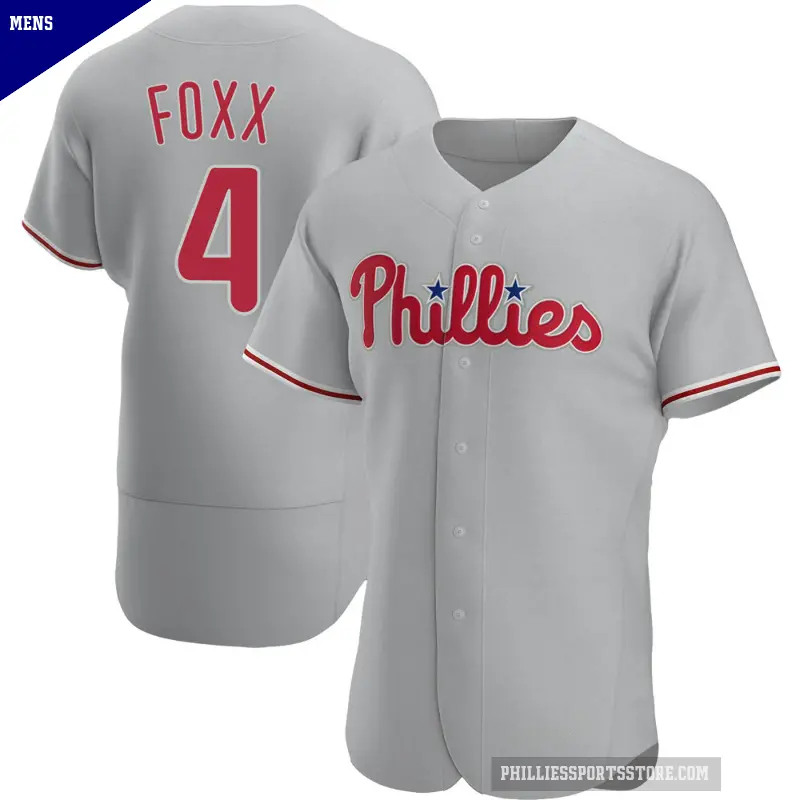 Men's No.4 Jimmy Foxx Philadelphia Phillies Gray Authentic Road Jersey