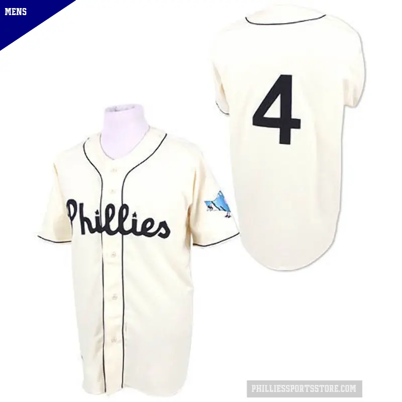 Men's No.4 Jimmy Foxx Philadelphia Phillies White Authentic Throwback Jersey