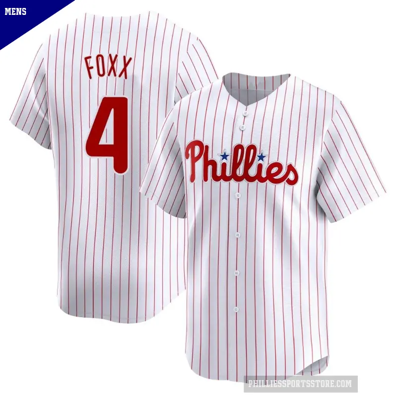 Men's No.4 Jimmy Foxx Philadelphia Phillies White Limited Home Jersey