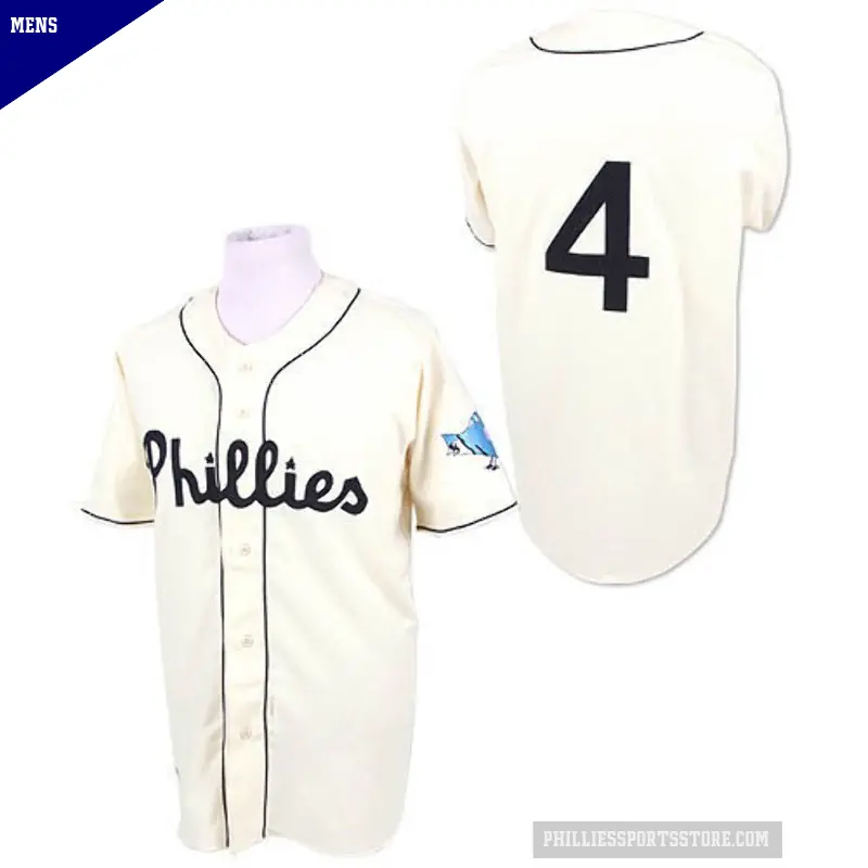 Men's No.4 Jimmy Foxx Philadelphia Phillies White Replica Throwback Jersey