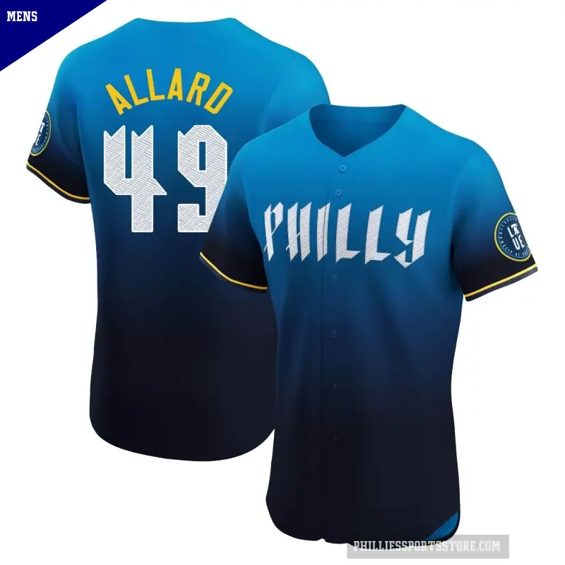 Men's No.49 Kolby Allard Philadelphia Phillies Blue Elite 2024 City Connect Jersey