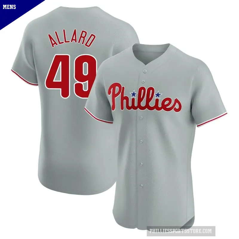 Men's No.49 Kolby Allard Philadelphia Phillies Gray Elite Road Jersey