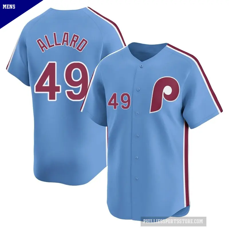 Men's No.49 Kolby Allard Philadelphia Phillies Light Blue Limited Alternate Jersey