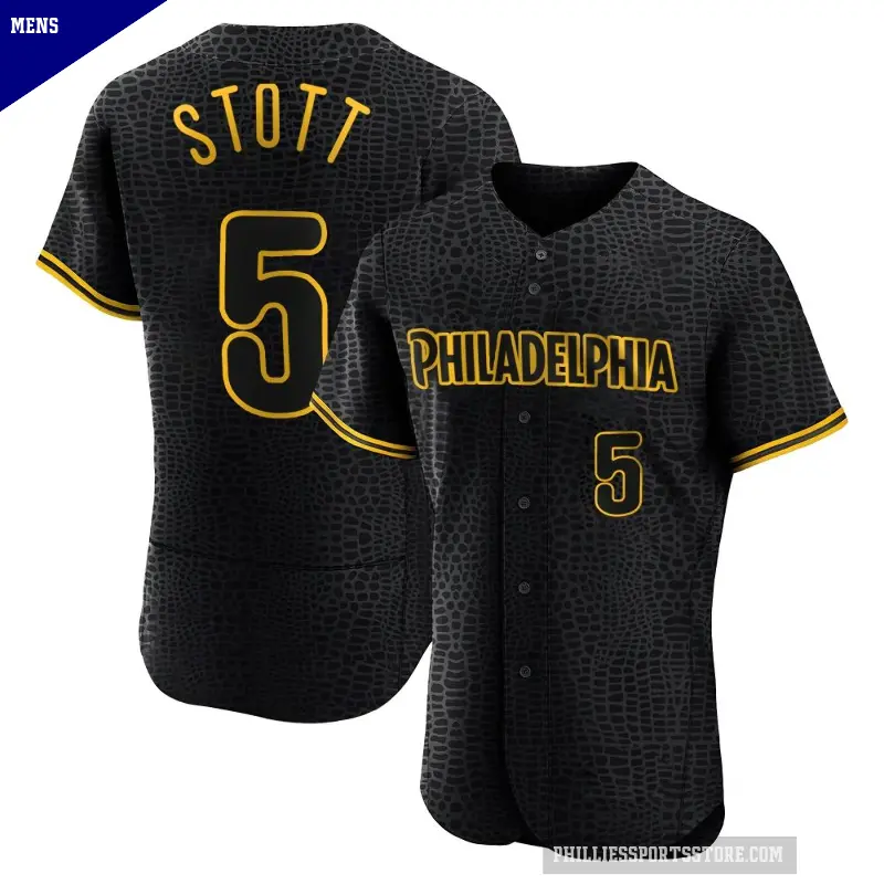 Men's No.5 Bryson Stott Philadelphia Phillies Black Authentic Snake Skin City Jersey