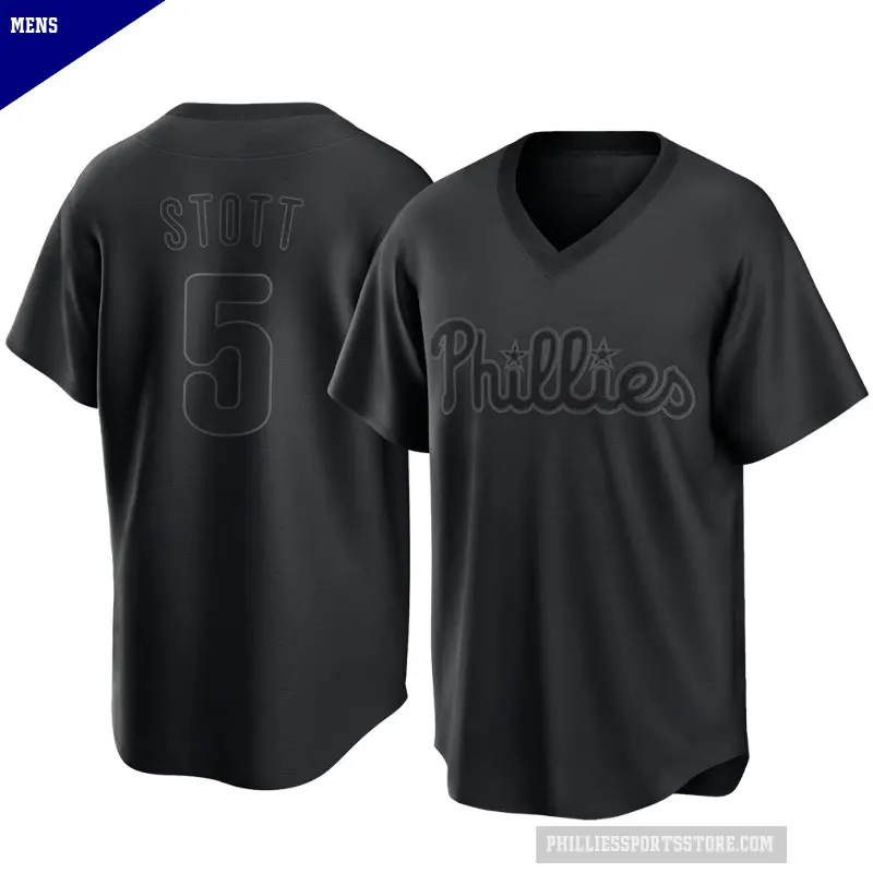 Men's No.5 Bryson Stott Philadelphia Phillies Black Replica Pitch Fashion Jersey