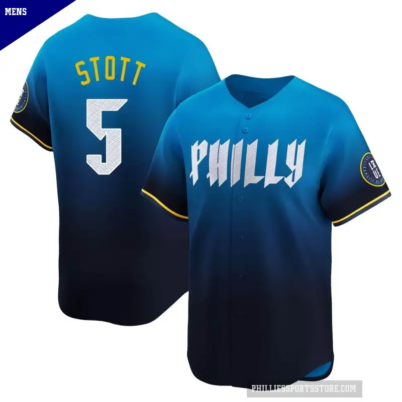 Men's No.5 Bryson Stott Philadelphia Phillies Blue Limited 2024 City Connect Jersey