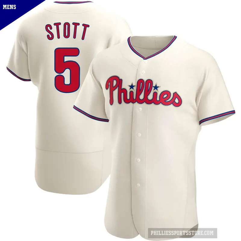 Men's No.5 Bryson Stott Philadelphia Phillies Cream Authentic Alternate Jersey