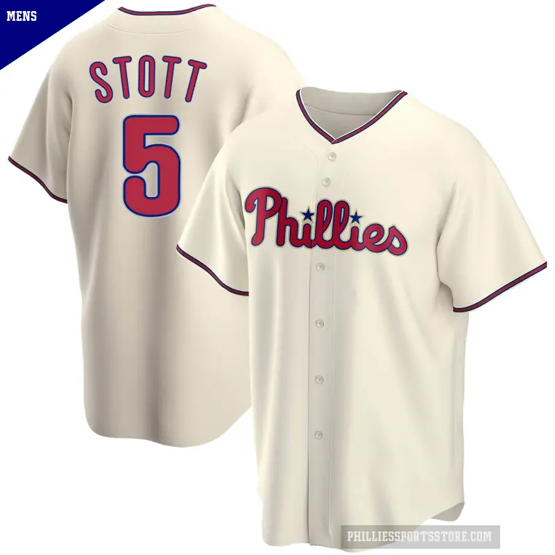 Men's No.5 Bryson Stott Philadelphia Phillies Cream Replica Alternate Jersey