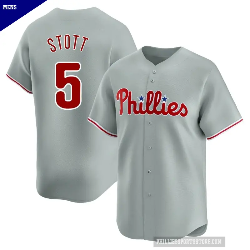 Men's No.5 Bryson Stott Philadelphia Phillies Gray Limited Away Jersey