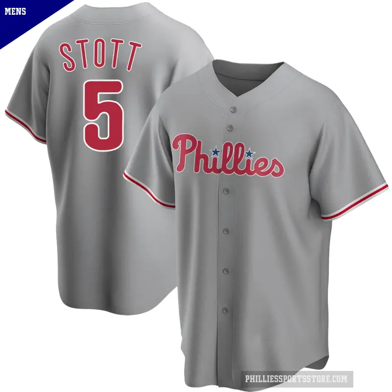 Men's No.5 Bryson Stott Philadelphia Phillies Gray Replica Road Jersey