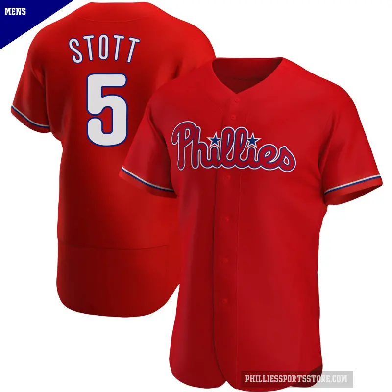 Men's No.5 Bryson Stott Philadelphia Phillies Red Authentic Alternate Jersey