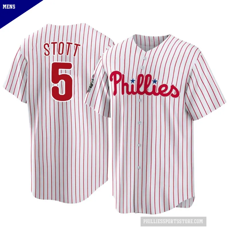 Men's No.5 Bryson Stott Philadelphia Phillies White Replica 2022 World Series Home Jersey