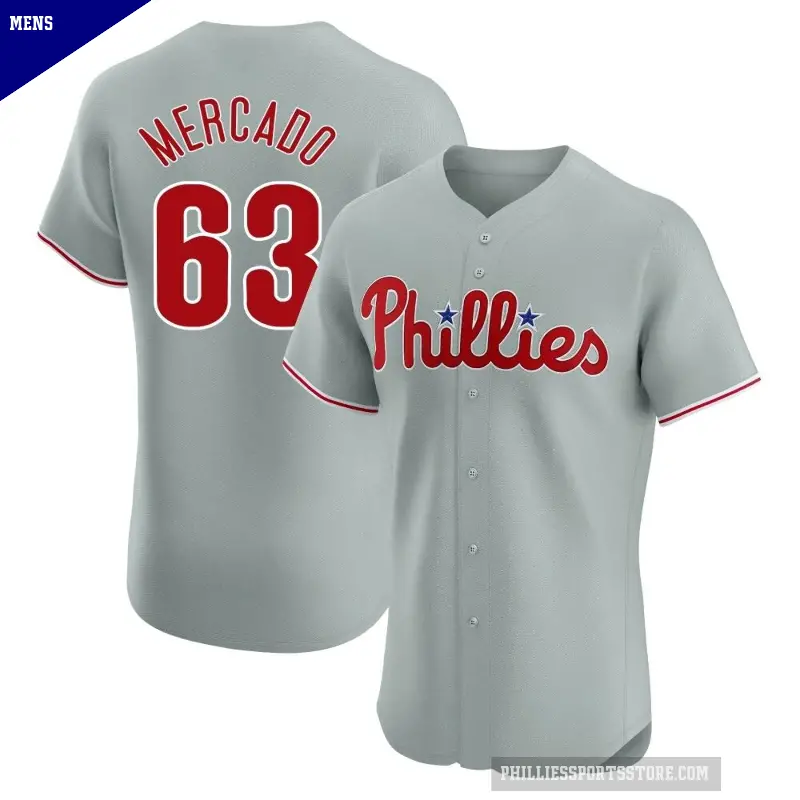 Men's No.63 Michael Mercado Philadelphia Phillies Gray Elite Road Jersey