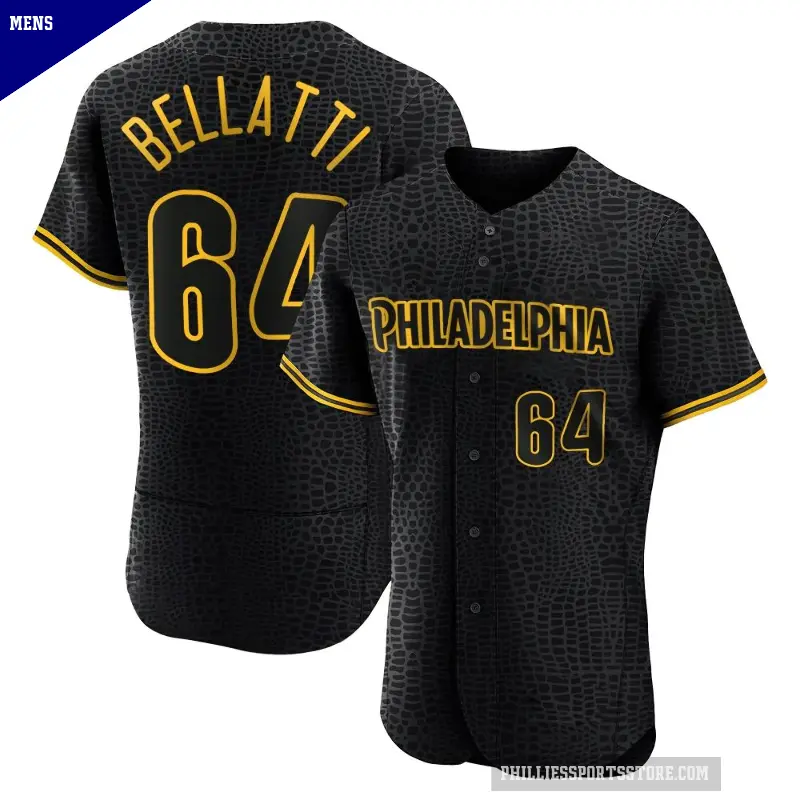 Men's No.64 Andrew Bellatti Philadelphia Phillies Black Authentic Snake Skin City Jersey