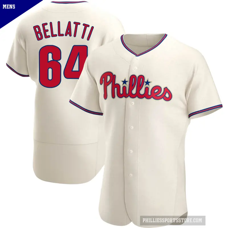 Men's No.64 Andrew Bellatti Philadelphia Phillies Cream Authentic Alternate Jersey