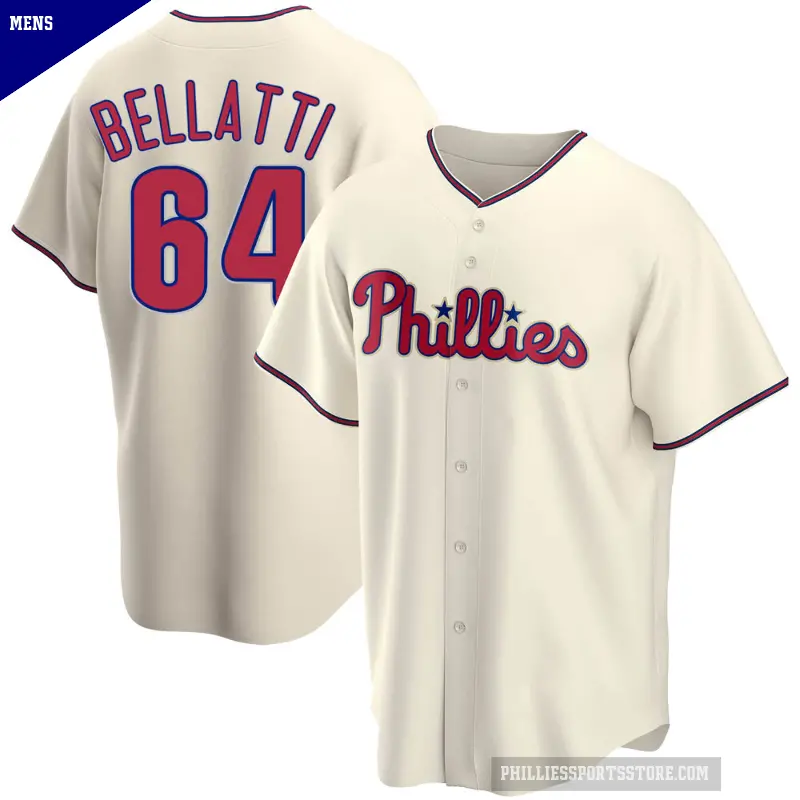 Men's No.64 Andrew Bellatti Philadelphia Phillies Cream Replica Alternate Jersey