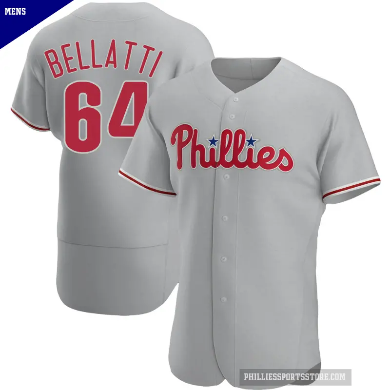 Men's No.64 Andrew Bellatti Philadelphia Phillies Gray Authentic Road Jersey