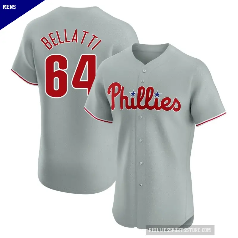 Men's No.64 Andrew Bellatti Philadelphia Phillies Gray Elite Road Jersey