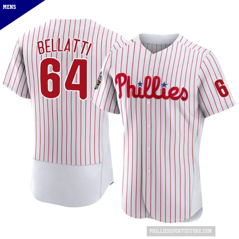 Men's No.64 Andrew Bellatti Philadelphia Phillies White Authentic 2022 World Series Home Jersey