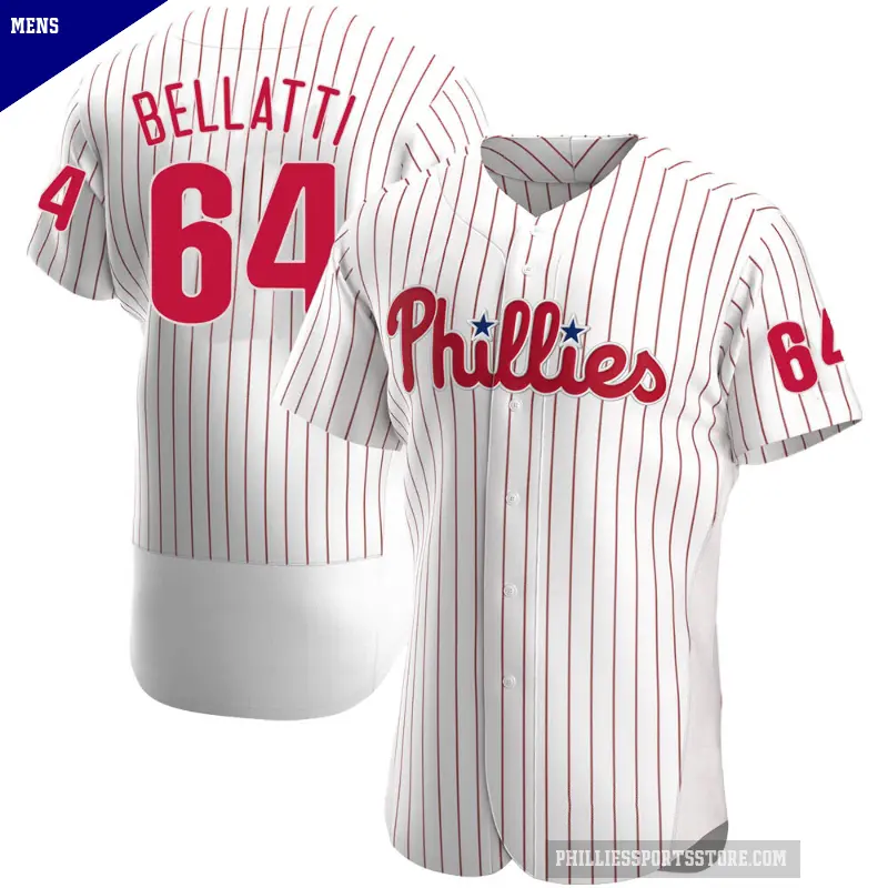 Men's No.64 Andrew Bellatti Philadelphia Phillies White Authentic Home Jersey