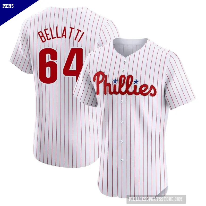Men's No.64 Andrew Bellatti Philadelphia Phillies White Elite Home Jersey