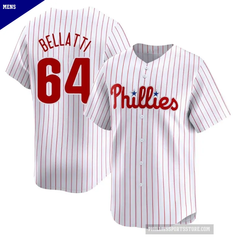 Men's No.64 Andrew Bellatti Philadelphia Phillies White Limited Home Jersey