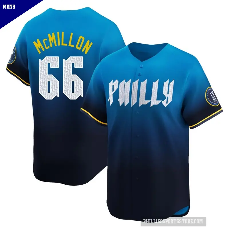 Men's No.66 John McMillon Philadelphia Phillies Blue Limited 2024 City Connect Jersey