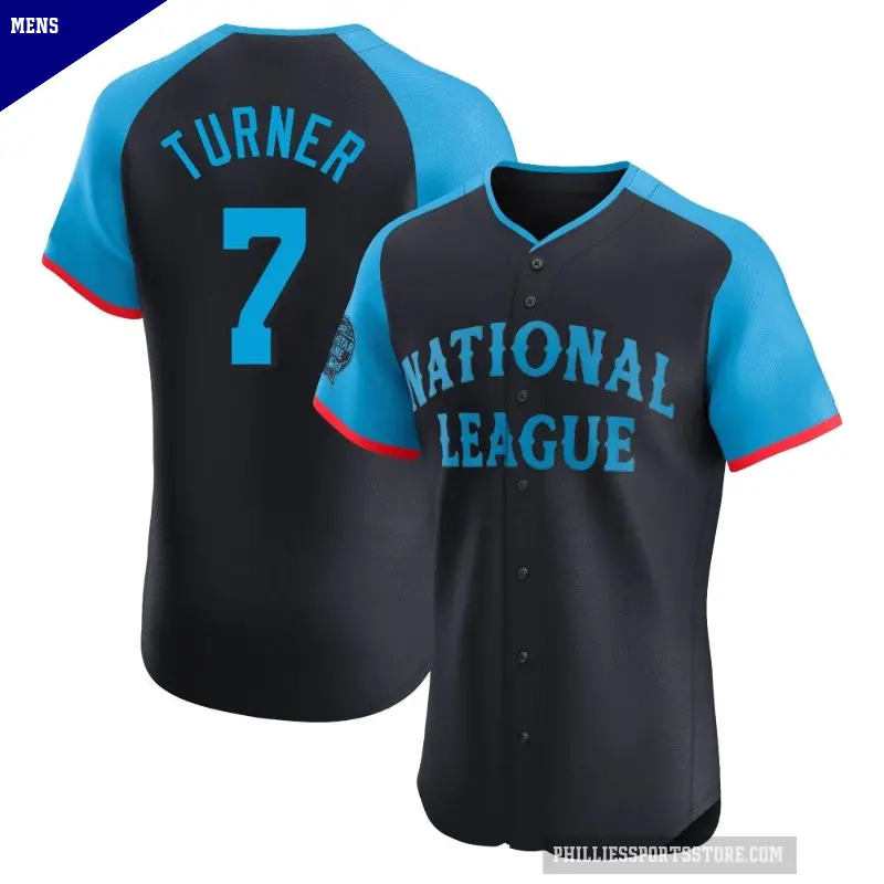 Men's No.7 Trea Turner Philadelphia Phillies Navy Elite National League 2024 All-Star Game Jersey