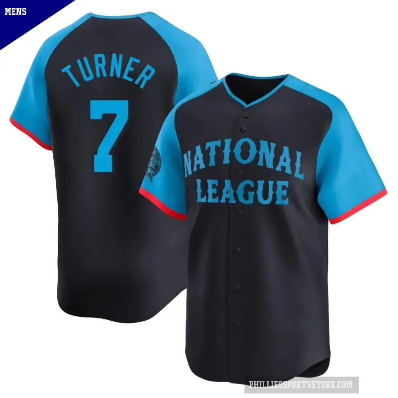 Men's No.7 Trea Turner Philadelphia Phillies Navy Limited National League 2024 All-Star Game Jersey