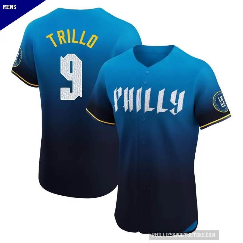 Men's No.9 Manny Trillo Philadelphia Phillies Blue Elite 2024 City Connect Jersey