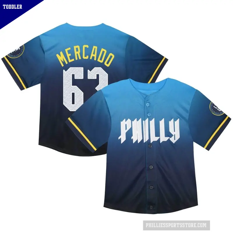 Toddler No.63 Michael Mercado Philadelphia Phillies Blue Limited 2024 City Connect Jersey