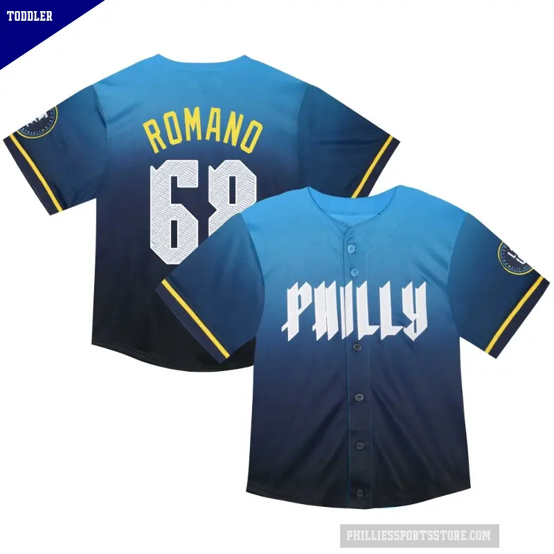 Toddler No.68 Jordan Romano Philadelphia Phillies Blue Limited 2024 City Connect Jersey