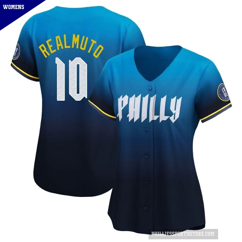 Women's No.10 J.T. Realmuto Philadelphia Phillies Blue Limited 2024 City Connect Jersey
