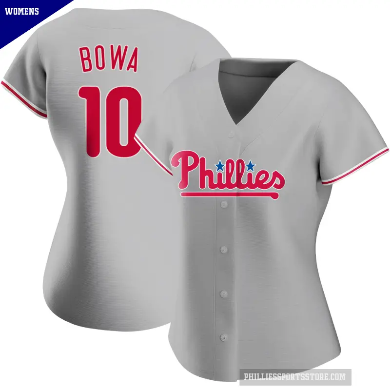 Women's No.10 Larry Bowa Philadelphia Phillies Gray Authentic Road Jersey