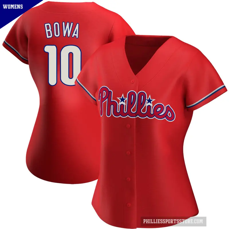 Women's No.10 Larry Bowa Philadelphia Phillies Red Authentic Alternate Jersey