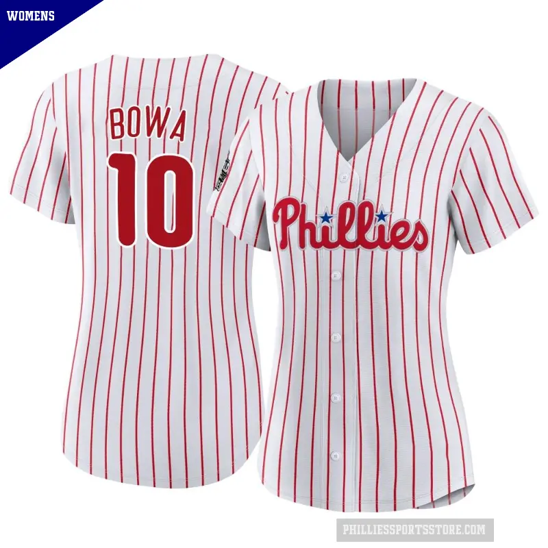 Women's No.10 Larry Bowa Philadelphia Phillies White Authentic 2022 World Series Home Jersey