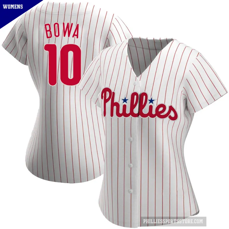 Women's No.10 Larry Bowa Philadelphia Phillies White Authentic Home Jersey