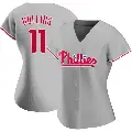 Women's No.11 Jimmy Rollins Philadelphia Phillies Gray Replica Road Jersey