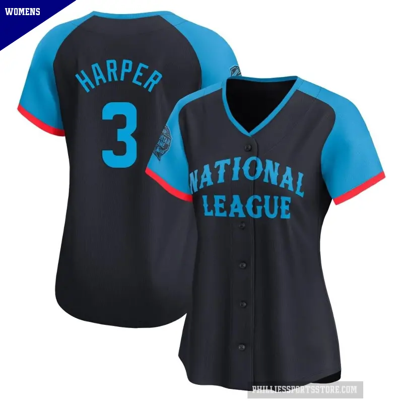 Women's No.3 Bryce Harper Philadelphia Phillies Navy Limited National League 2024 All-Star Game Jersey