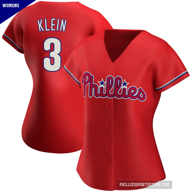 Women's No.3 Chuck Klein Philadelphia Phillies Red Authentic Alternate Jersey