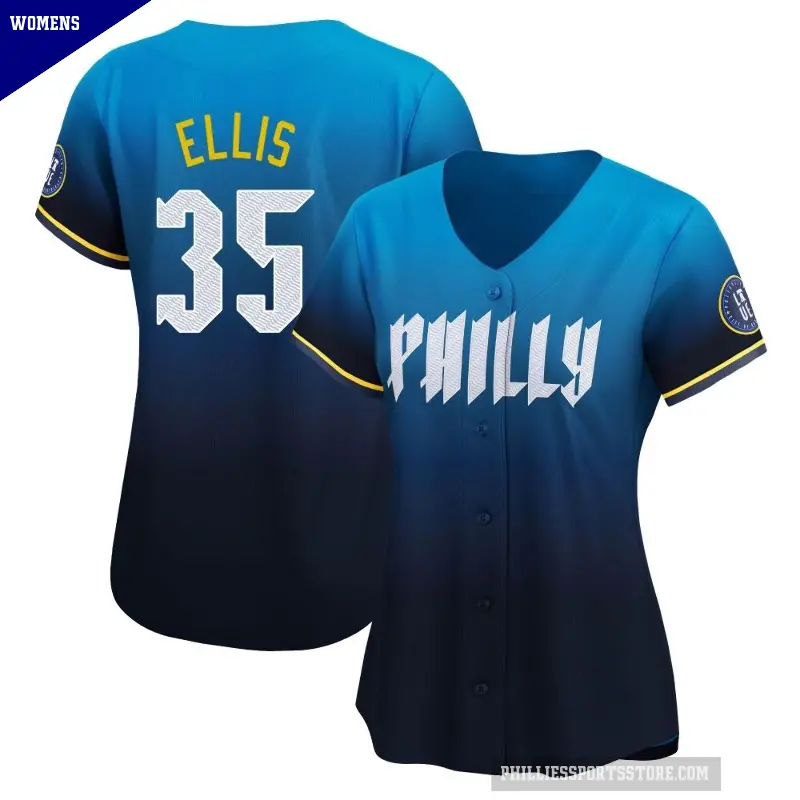 Women's No.35 Drew Ellis Philadelphia Phillies Blue Limited 2024 City Connect Jersey